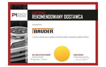 Bauder uzyskał rekomendację Dach Holding 2021/2022
