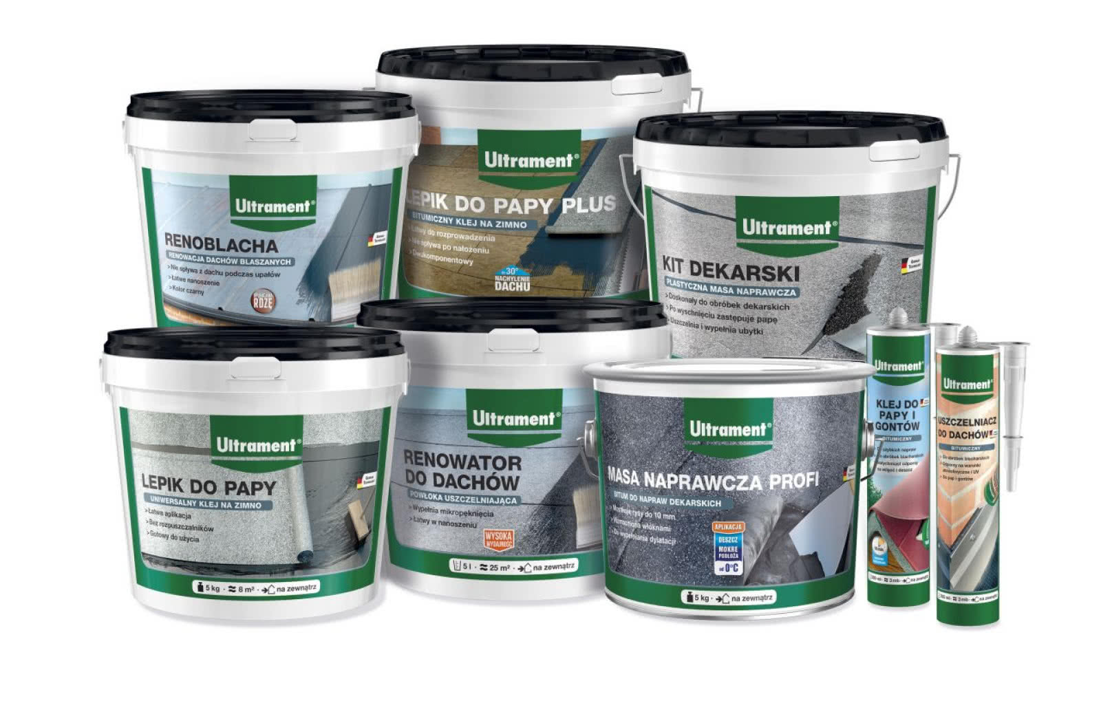 Linia produktów do naprawy i renowacji pokryć dachowych z papy. fot. Ultraament